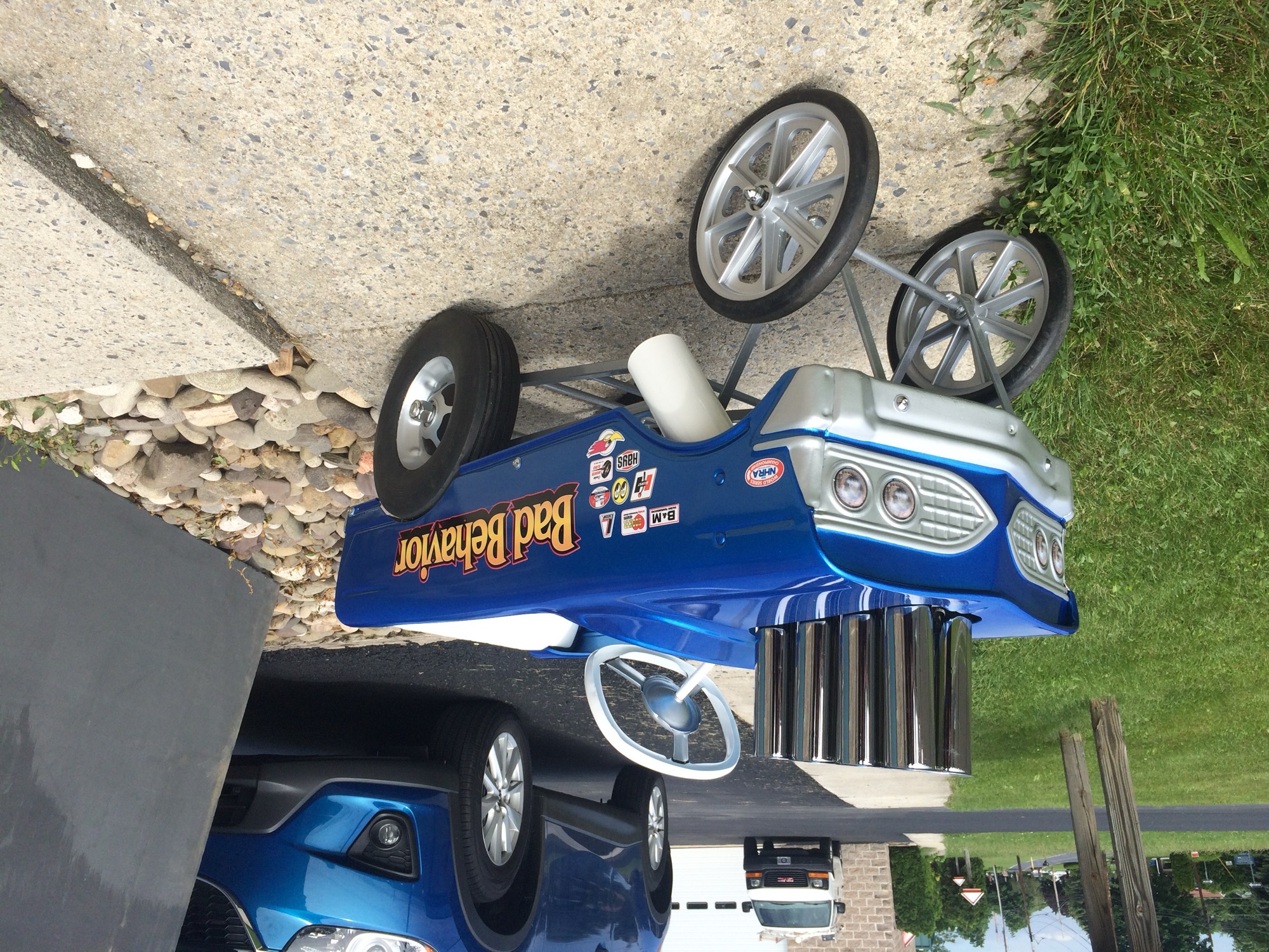 Custom hand-painted lettering on a specialty project vehicle